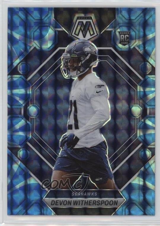 2023 Panini Mosaic Rookies Reactive Blue Prizm Devon Witherspoon Rookie RC 0pe3