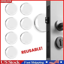 8PCS Door Stopper Wall Protector Silicone Door Knob Wall Protector Strong Back..