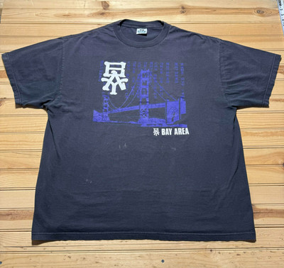 Vintage Y2K Golden Gate Bridge San Francisco Bay Area Japanese Kanji Shirt 3XL