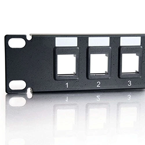 16 Port Ethernet Patch Panel 1U Black Keystone Panel for Networking Setup - Image 3 of 4