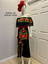 MEXICAN DRESS, CATRINA DRESS, VESTIDO  BORDADO, Frida Dress, Hand Made Dress