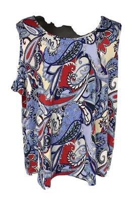 IMAN Global Chic Women's Scoop Neck Tank Top Blue Combo
