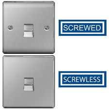 BG Brushed Steel Switches & Sockets Full Range Screwed Or Screwless Flatplate