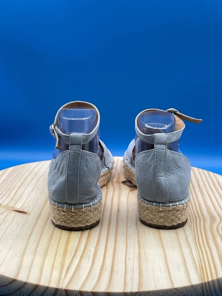 Sandalia alpargatas Joie Cruz para mujer talla 9,5 M gris textil correa al tobillo 684659 Foto 3 de 4