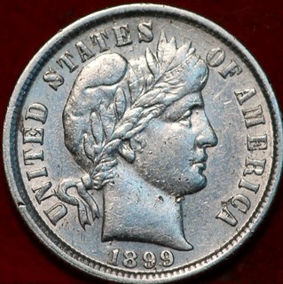1899 Philadelphia Mint Silver Barber Dime