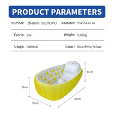 Inflatable Bathtub For Baby Toddler Portable Non Slip Sitting Pool