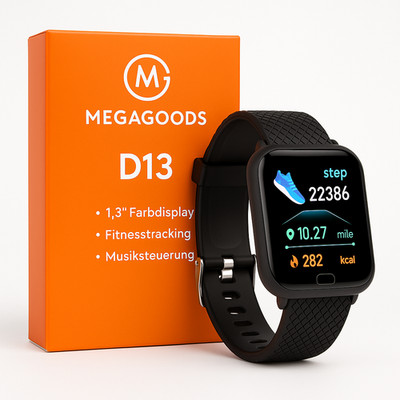 Smartwatch D13 116Plus für Damen Herren Kinder mit Musiksteuerung DE.