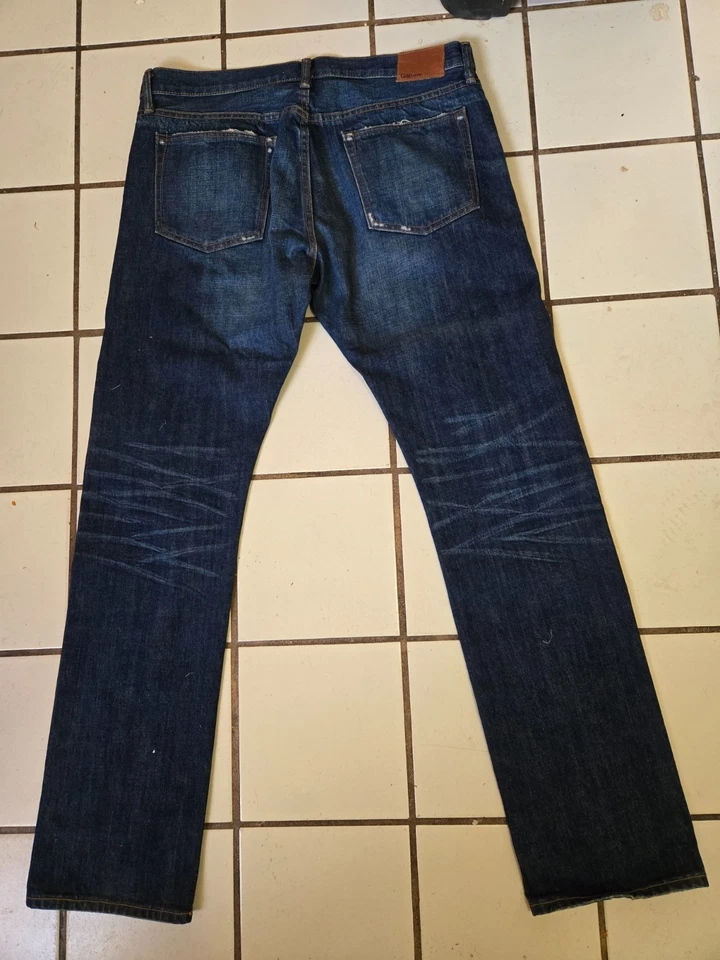 Jeans de mezclilla Gap 1969 Kaihara ribete japonés - calce ajustado 33x32 - importación de Japón Foto 2 de 4