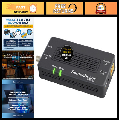 High-Speed MoCA 2.0 Network Adapter - Ethernet Over Coax, Add-On for MoCA Networ