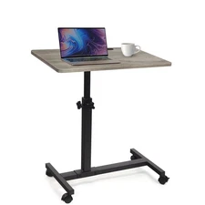 -Shaped End Table, Adjustable TV Tray Table, Large Side Tables for Couch, Lap...