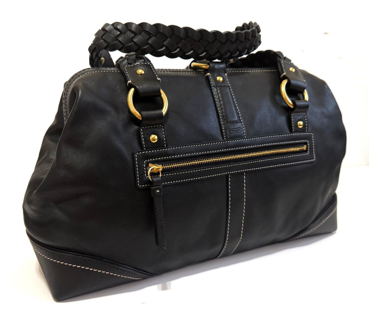 NEW COACH Y2K BLACK VACHETTA LEATHER LG DAPHNE DOCTOR SATCHEL TOTE