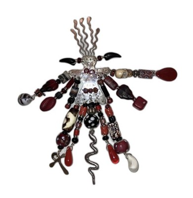 Large Sterling Silver Kachina Figure Pin Brooch VSC 