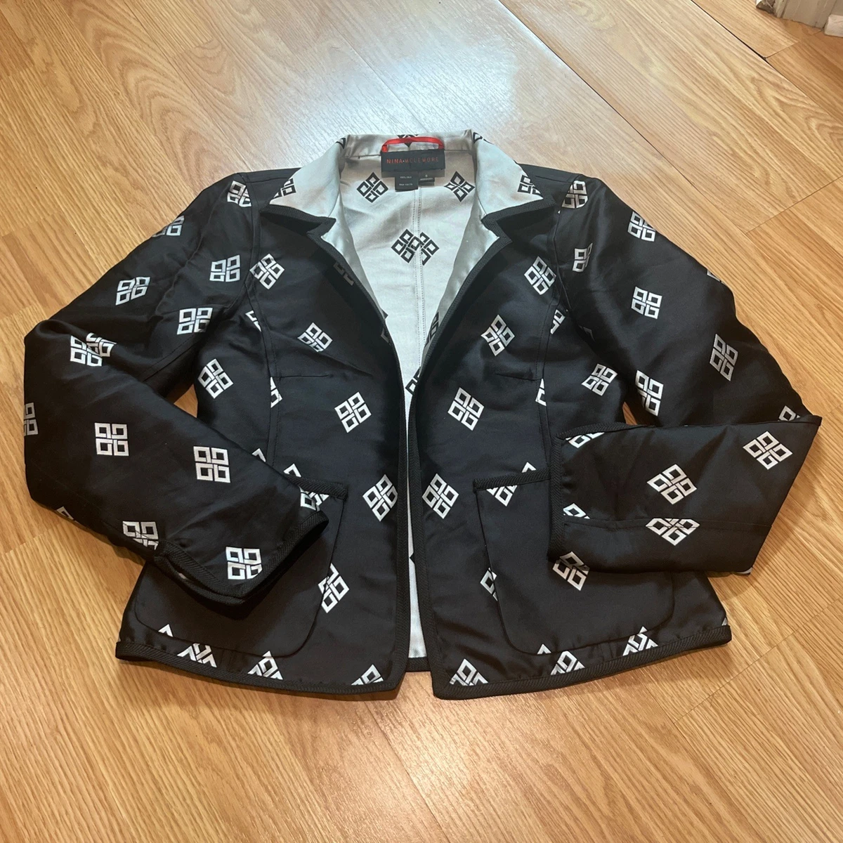 Veste Blazer Femme Chapter One Avec Doublure - Taille 10 (US) - Motif Géométrique Orange - Occasion Très Bon état