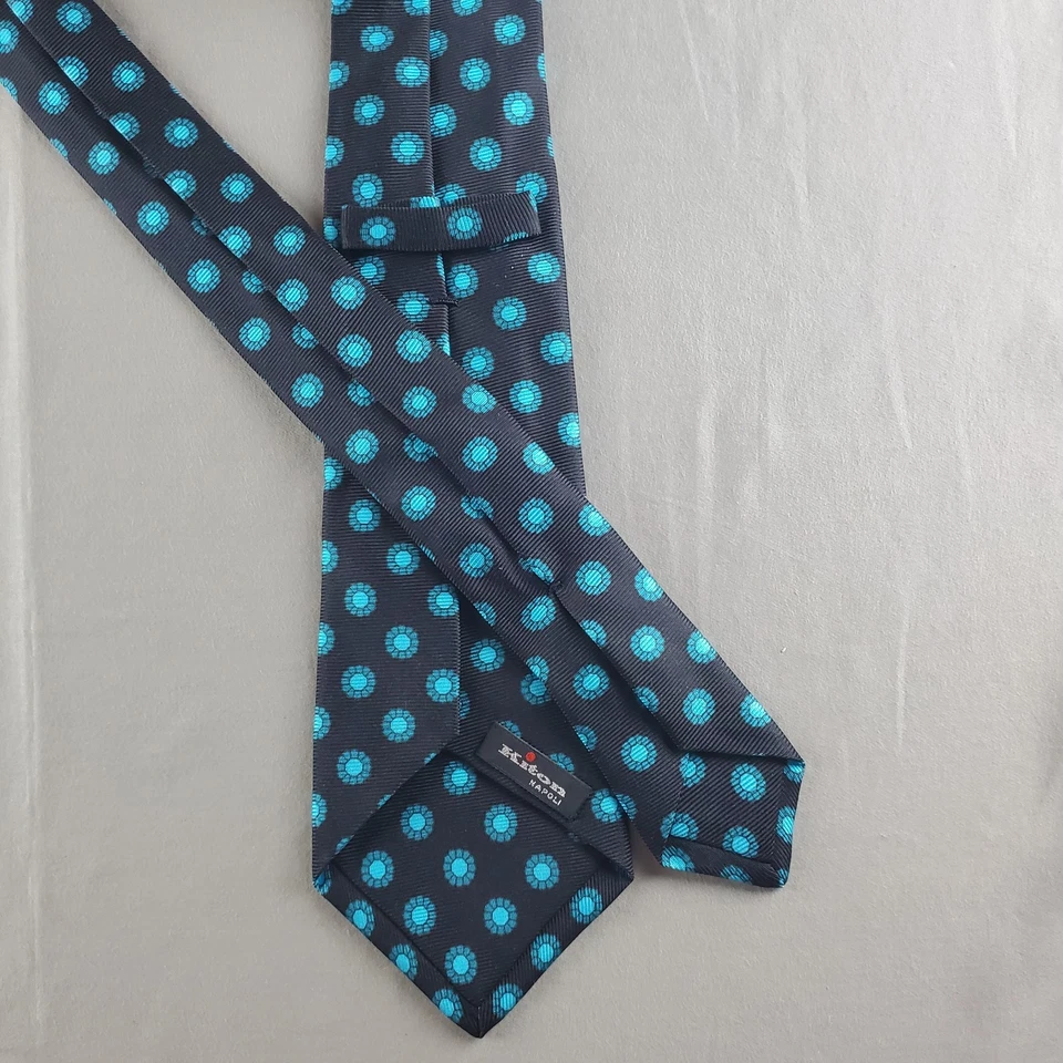 Gravatas Kiton Masculinas Pretas 58X3.5 Seda Floral Itália Clássicas Luxo Elegante  - Imagem 3 de 4
