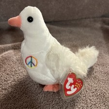 BB25- TY Beanie Baby Serenity 2002 White Dove With Tag Plush Toy