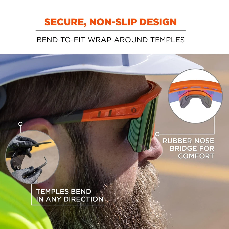 Skullerz Aegir Safety Glasses Blue Mirror Lens Impact Resistant Ansi Z87.1 2020 - Image 4 of 4