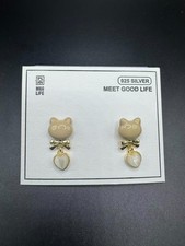 Tiny Kitten 925 Sterling Silver Stud Earrings Girls Kids Ladies Fashion A