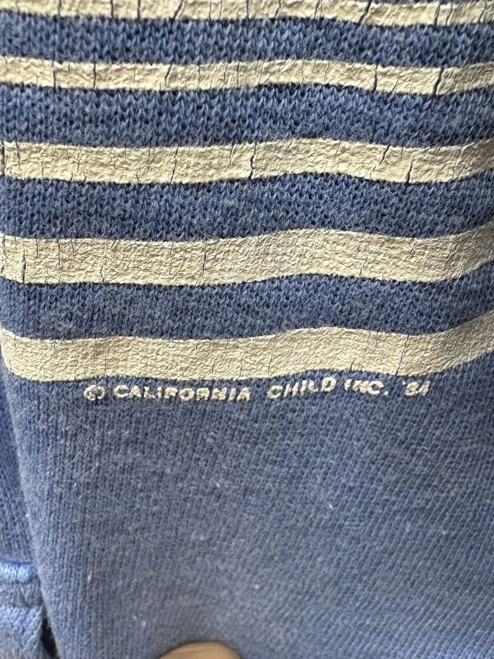 Moletom com capuz vintage 1984 Tultex anos 80 CALIFÓRNIA veleiro surfista 50/50 RAGLAN P/M - Imagem 4 de 4