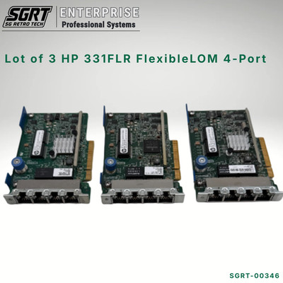 HP 331FLR FlexibleLOM 4-Port Gigabit Ethernet Adapter 629133-002 Lot of 3