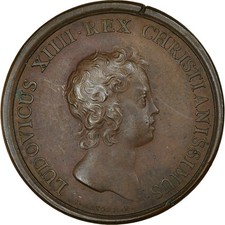 [#2614] France, Medal, Louis XIV, L Italie Pacifiée, History, 1644, Mauger, AU(5