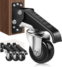 4Pk Retractable Workbench Caster Wheels for Workbenches Machinery Tables, 700Lbs