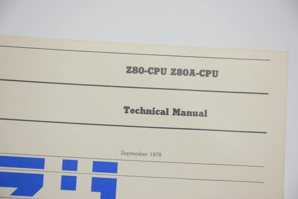 Vintage Zilog Z80-CPU Technical Manual Sept 1978 - Image 2 of 4