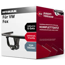 Anhängerkupplung starr + E-Satz 13pol universell für VW Fox 01.2005-jetzt top