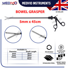 MEDIVIO New 5mm 45cm Laparoscopic Bowel Fenestration Grasper Bariatric Forceps