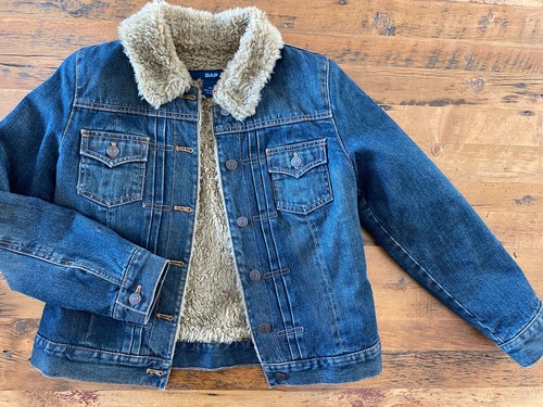 GAP Sherpa Lined Collared Blue Denim 