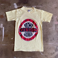 1987 VINTAGE 80s VISION STREET WEAR SKATEBOARD T-SHIRT SZ XS SKATE OR DIE PUNK