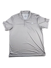 Adidas Mens XL Gray Short Sleeve All Over Geometric Print Stretch Golf Polo