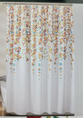 NWT~LUSH DECOR Weeping Flower Shower Curtain-Fabric 72  x 72  New $55