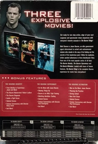 The Bourne Trilogy [IDENTITY, SUPREMACY, ULTIMATUM] (3-DVD Set, 2008). FAST S&H. - Imagen 2 de 2