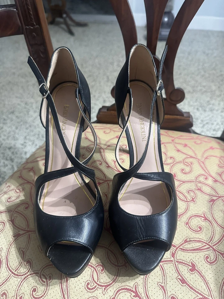 Enzo Angiolini Eaabalina Negro Plataforma 4" Tacones Talla 8 Fiesta Fecha Club Nocturno Foto 2 de 4