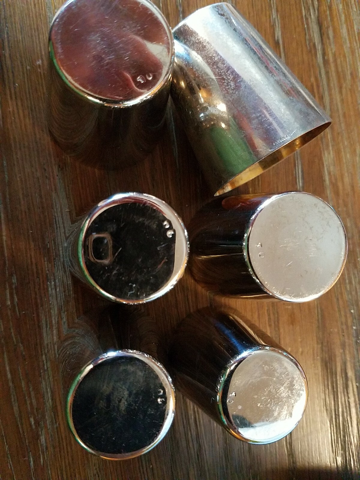 Nesting Chrome Vintage Metal Shot Glasses Set Of 6 eBay