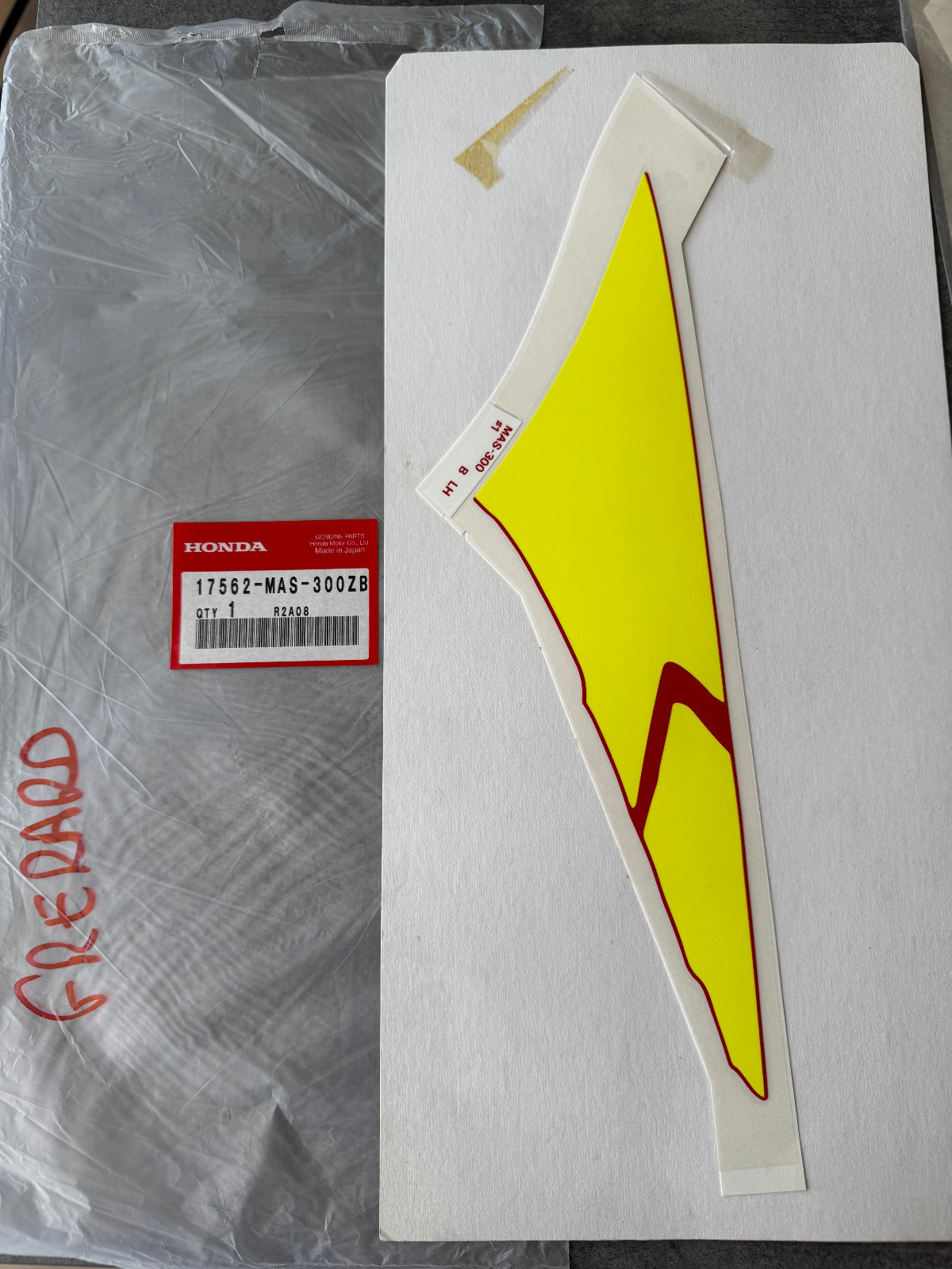 Sticker réservoir gauche HONDA CBR900RR 1996 17562-MAS-300ZB neuf
