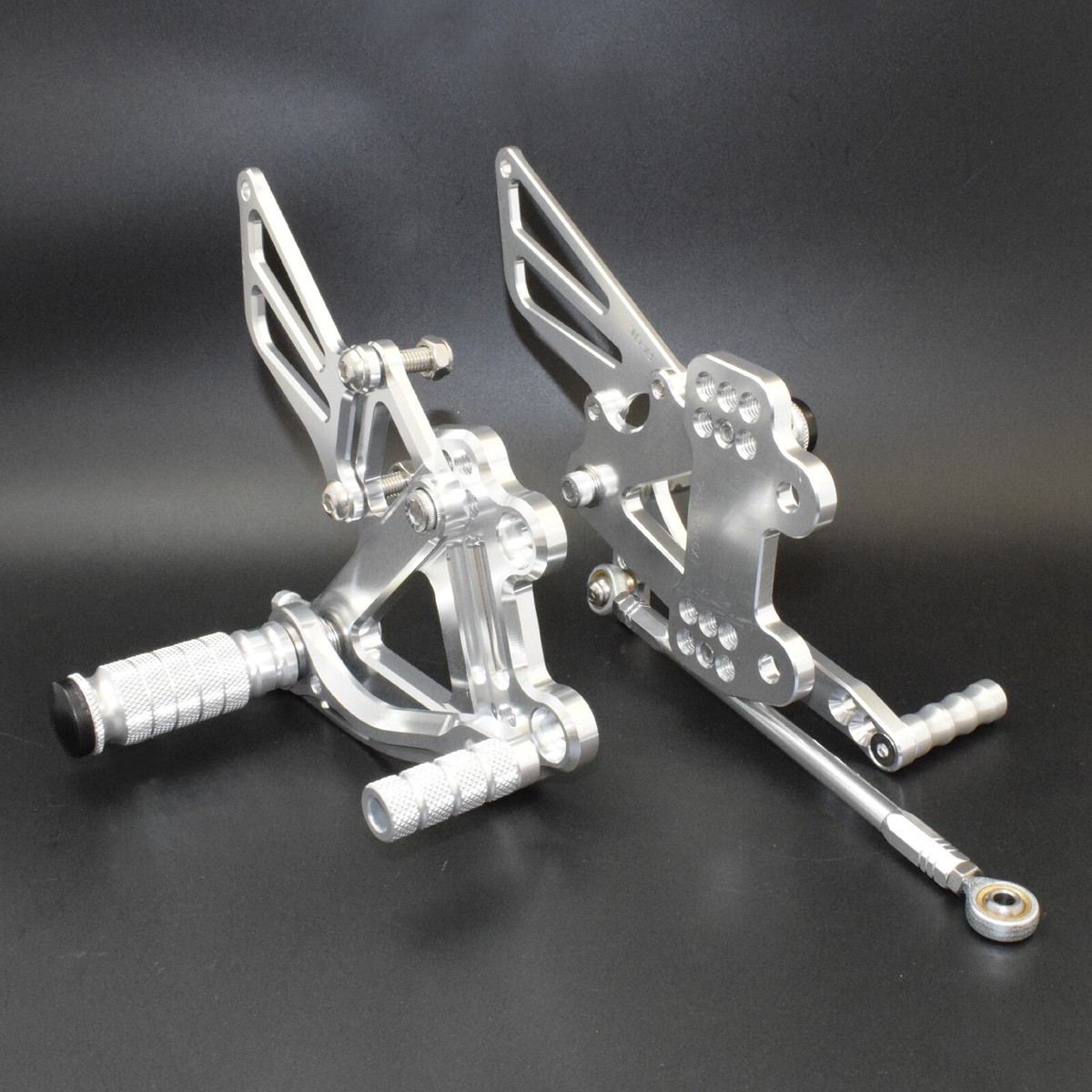 Silver Adjustable Rearset Footrests For KAWASAKI Ninja ZX-6R ZX-9R