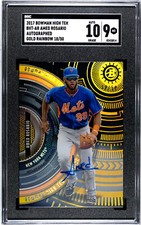 2017 Bowman High Tek Amed Rosario Gold Diffractor /50 Rookie Auto RC SGC 9/10