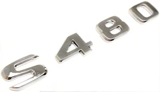 #2 CHROME S480 REPLACEMENT FOR MERCEDES REAR TRUNK EMBLEM BADGE NAMEPLATE DECAL