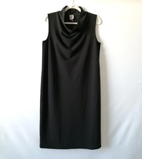NWT Anne Klein Womens Black Cowl Neck Sleeveless Sheath Dress Size Medium