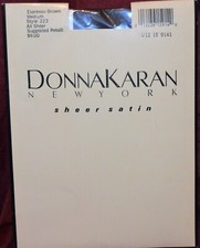 Donna Karan Sheer Satin Pantyhose Medium 223 Grey Black Palomino Nude Brown -3P