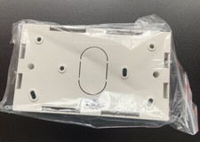 DOUBLE GANG 2 Twin Back Box White Pattress Electrical Socket 32mm Shallow Cavity