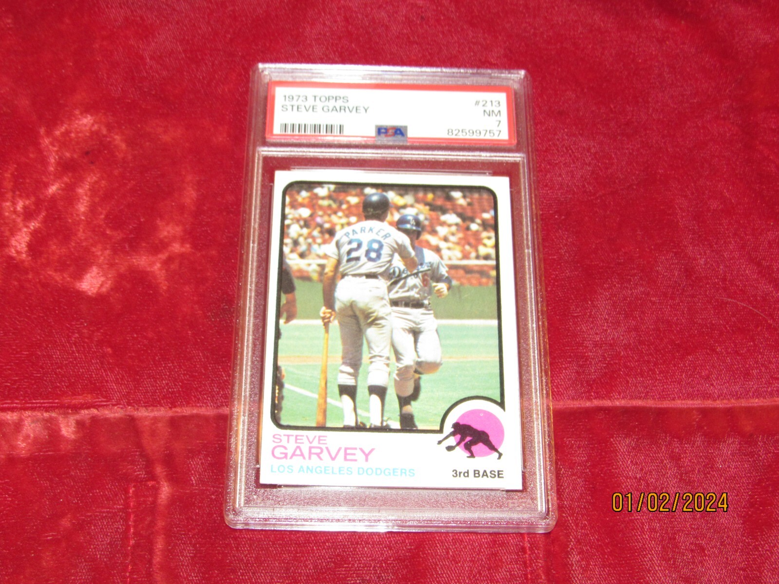 1973 Topps Steve Garvey 213 RECENT GRADE PSA 7 Baseball Card Clean