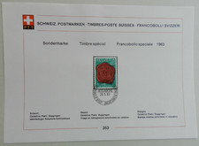 Schweiz PTT 1983 Postblatt 353  minr. 1258 Ausgabestempel