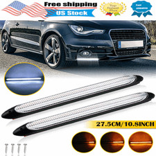 2pcs 12v Led Strip Drl Daytime Running Lights Fog Lights Car Lamps Driving White