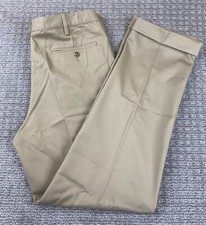  65 New Lands' End Men's Trad Fit No Iron PLT Chino Pants Khaki 35x32