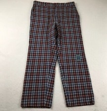 VTG Pendleton Pants Womens 16 Brown Plaid Virgin Wool Flat Front Straight Leg 