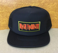 Iron Maiden Black Adjustable Snap-Back Trucker Hat Cap New
