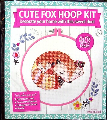 CUTE FOX HOOP CROSS STITCH CRAZY KIT BY ROSANNA ROSSI NOS