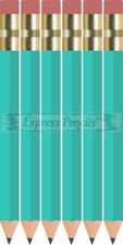 72 Lt. Turquoise Half mini short Golf Hexagon 2 Pencils ExpressPencilsTM
